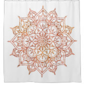 Roze & Oranje Mandala op Witte Glam Douchegordijn (Voorkant)