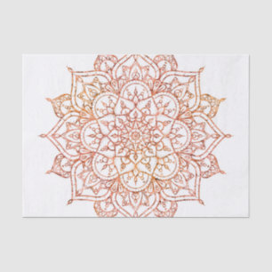 Roze & Oranje Mandala op Witte Glam Tissuepapier