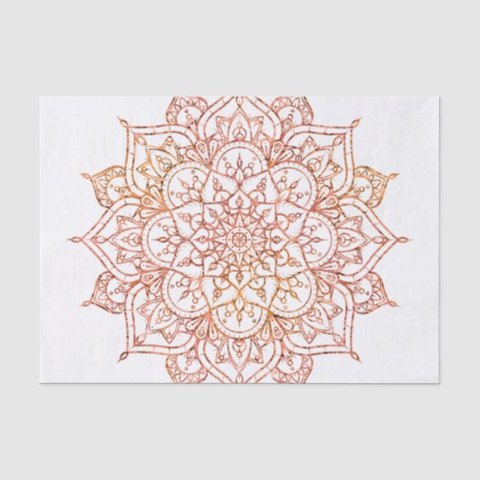 Roze & Oranje Mandala op Witte Glam Tissuepapier (Voorkant)