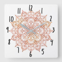 Roze & Oranje Mandala op Witte Glam
