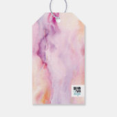 Roze Oranje marmer Cadeaulabel (Achterkant)