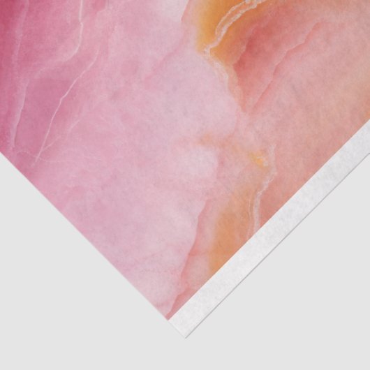 Roze Oranje Marmeren Decoupage Tissuepapier (Detail)