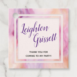 Roze Oranje marmergrens Bedankjes Labels