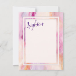 Roze Oranje marmergrens Notitiekaartje