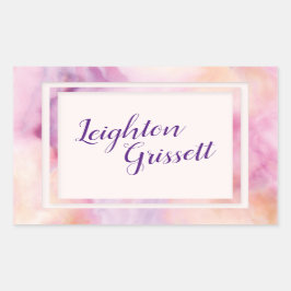 Roze Oranje marmergrens Rechthoekige Sticker