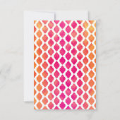 Roze & Oranje Marokkaans Feest Thema Tafelnummer (Achterkant)