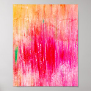 Roze Oranje meisje Kunst Modern Trendy Neon Poster