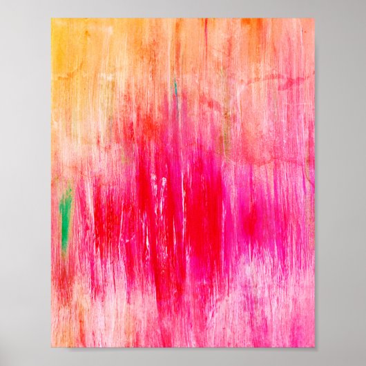Roze Oranje meisje Kunst Modern Trendy Neon Poster (Voorkant)