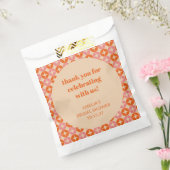 Roze Oranje Mid Century Custom Bruidsmeisjes Uitno Bedankzakje (Gezegeld)