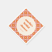 Roze Oranje MidCentury Modern Douane Bruiloft Servet (Hoek)