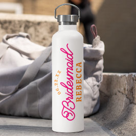 Roze Oranje Minimalistische Bruidsmeisje Waterfles