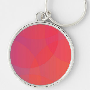 Roze, oranje, modern, eenvoudig, cool, trendy kuns sleutelhanger