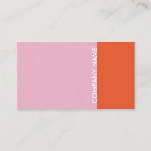 Roze Oranje Modern Visitekaartje (Voorkant)