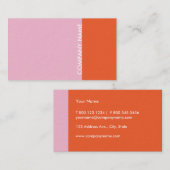 Roze Oranje Modern Visitekaartje (Voorkant / Achterkant)