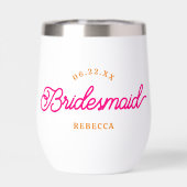 Roze Oranje Moderne Aangepaste Minimalistische Bru (Achterkant)