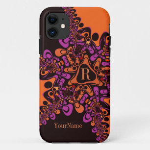 Roze Oranje Moderne Abstracte Monogram iPhone 5 Case-Mate iPhone Case