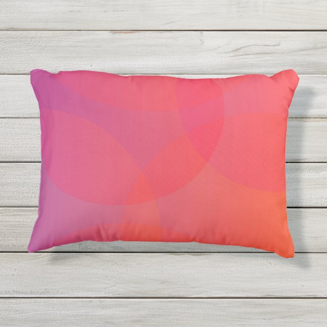 Roze, oranje, moderne, eenvoudige, coole, trendmat buitenkussen (Achterkant)