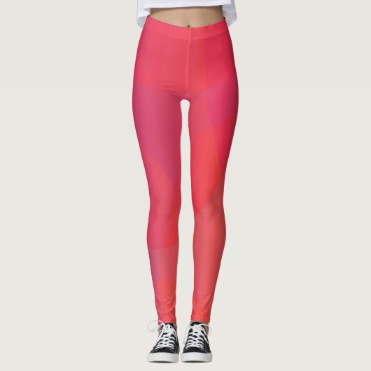 Roze, oranje, moderne, eenvoudige, coole, trendmat leggings (Voorkant)