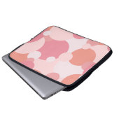 Roze-oranje moleculen laptop hoesjes laptop sleeve (Voorkant onderkant)