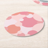 Roze-oranje moleculen papier onderzetter (Gebogen)