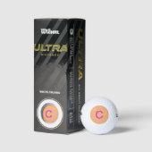 Roze Oranje Monogram Initiaal Aangepaste Kleur Mod Golfballen (Verpakking)