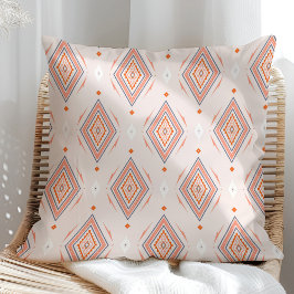 Roze Oranje Navajo Diamantpatroon Kussen
