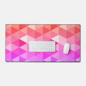 Roze oranje neon retro driehoeken patroon bureaumat (Keyboard & Muis)