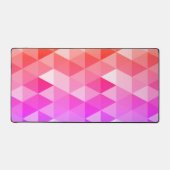 Roze oranje neon retro driehoeken patroon bureaumat (Voorkant)