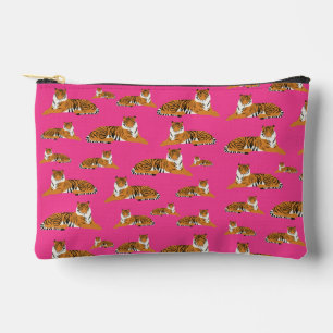 Roze Oranje Oerwoud Tiger Animal Pattern School Etui