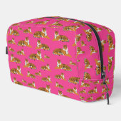 Roze Oranje Oerwoud Tiger Animal Pattern School Toilettasje (Rechterhoek)