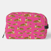 Roze Oranje Oerwoud Tiger Animal Pattern School Toilettasje (Achterkant)