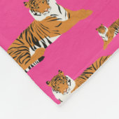 Roze Oranje Oerwoud tijger dierpatroon Fleece Deken (Hoek)