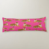 Roze Oranje Oerwoud tijger dierpatroon Lichaamskussen (Achterkant)