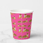 Roze Oranje Oerwoud tijger dierpatroon Papieren Bekers (Rechts)