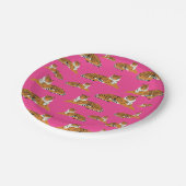 Roze Oranje Oerwoud tijger dierpatroon Papieren Bordje (Gekanteld)