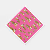 Roze Oranje Oerwoud tijger dierpatroon Servet (Hoek)