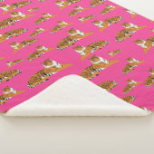 Roze Oranje Oerwoud tijger dierpatroon Sherpa Deken (3/4)