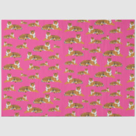 Roze Oranje Oerwoud tijger dierpatroon Tissuepapier