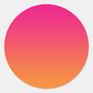 Roze & Oranje Ombre Ronde Sticker
