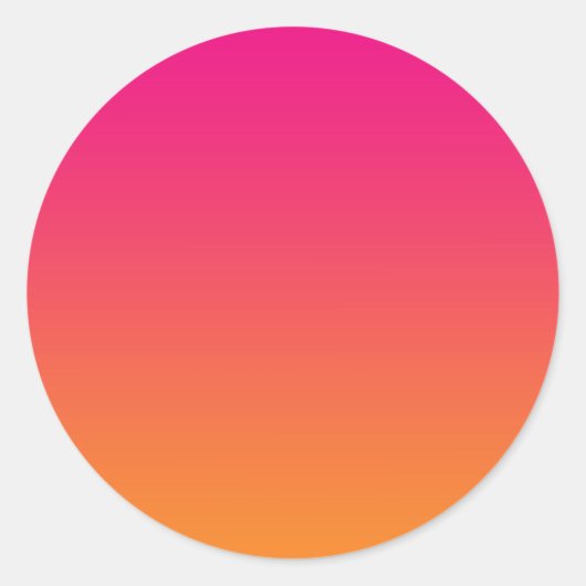 Roze & Oranje Ombre Ronde Sticker (Voorkant)