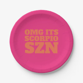 Roze Oranje OMG Het is Scorpio SZN Cool Papieren Bordje