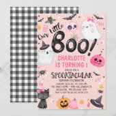 Roze Oranje onze kleine Boo Halloween Birthday Kaart (Voorkant / Achterkant)