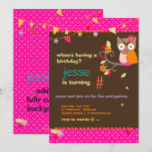 Roze / Oranje ovale gepersonaliseerde verjaardag Kaart (Voorkant / Achterkant)