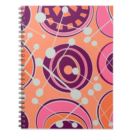 Roze. Oranje, & paarse geovormen Notitieboek (Voorkant)