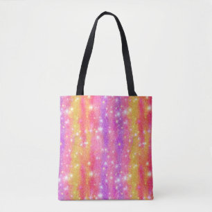 Roze Oranje Paarse Glitter Schitterend Patroon Tote Bag