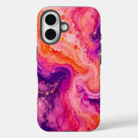 Roze Oranje Paarse Marmer Patroon
