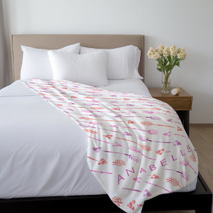 Roze Oranje Paarse pijlen Fleece Deken