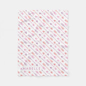 Roze Oranje Paarse pijlen Fleece Deken (Voorkant)