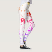 Roze Oranje Paarse verfsplaat Abstract Leggings (Rechts)