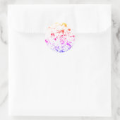 Roze Oranje Paarse verfsplaat Abstract Ronde Sticker (Tas)